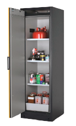 Bezpečnostní skříň s požární odolností 90min (levé dveře)_3x police, 1x spodni záchytná vana, ocelový poplastovaný plech